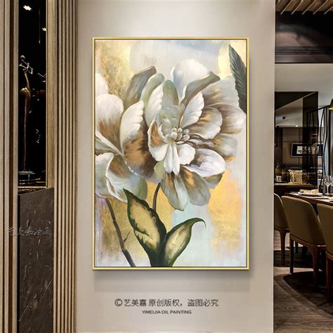 柿子树油画现代新中式水果纯手绘欧式玄关走廊装饰竖挂壁定制大幅