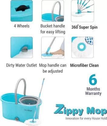 Buy Greenchef Zippy 360 Degree Super Spin Mop Set Online – NeverOwned