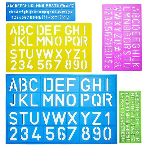 Buy Dequera Alphabet Templates, Alphabet Stencils, Pack of 5, Letter ...