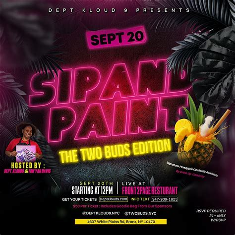 Sip And Paint : Two Buds Edition, 4637 White Plains Rd, The Bronx, 20 ...
