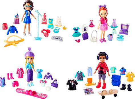 Amazon.com: Polly Pocket Travel Toy Playset with Four (3-inch) Dolls ...