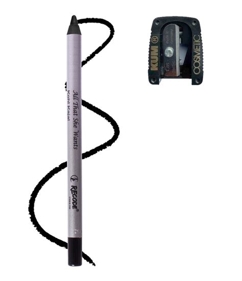Home All Products Recode Black Kohl Kajal Pencil with Sharpener (Made ...