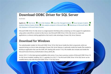 Install ODBC Driver for SQL Server 的图像结果