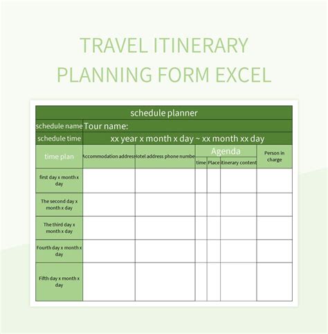 Itinerary Template Google Docs - prntbl.concejomunicipaldechinu.gov.co