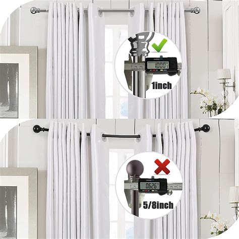 Buy Telescoping Curtain Rod，34-60 inch & 1 Damater Adjustable Window ...