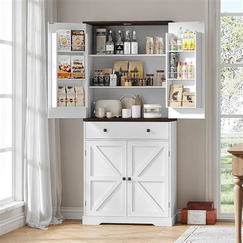 ONBRILL 71 Tall Farmhouse Kitchen Pantry Cabinet India | Ubuy