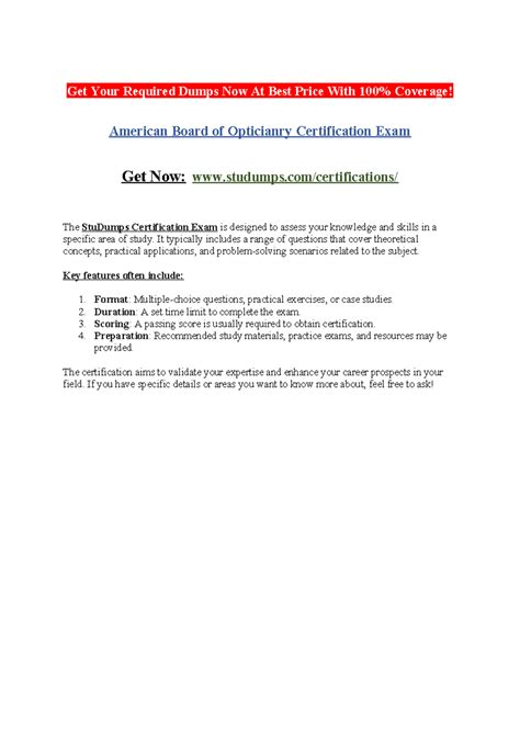 American Board of Opticianry Certification Exam - Get Your Required ...