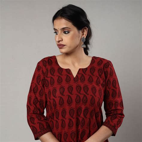 Buy Bagh Block Printed Cotton Straight Kurta Online at iTokri.com ...