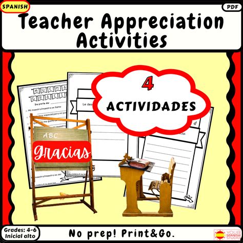 Spanish Teacher Appreciation print activities Día del maestro Nivel ...