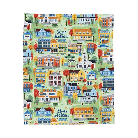 Merry Gilmore Girls Stars Hollow Map Blanket Rory Lorelei Lukes Chilton ...
