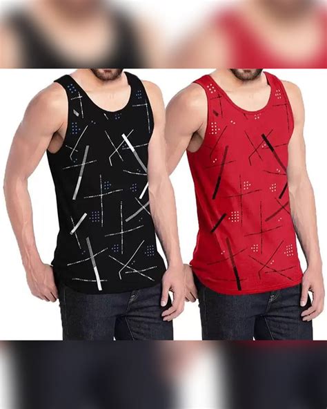Men Vest Black Red (Pack of 2) – TRIPR