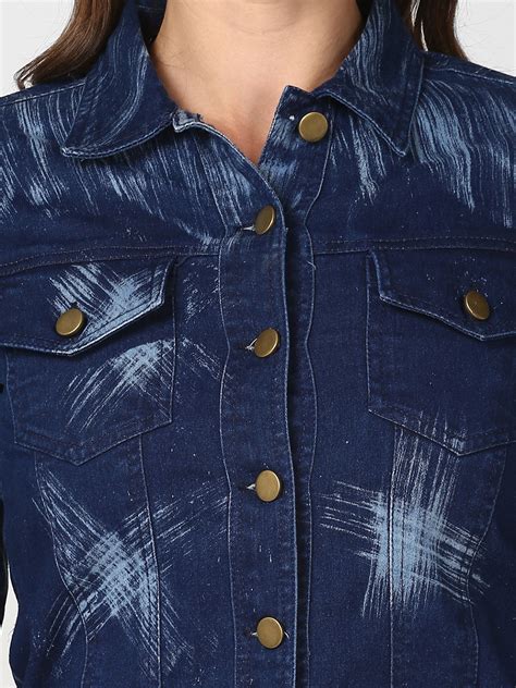 Women's Blue Denim Jacket with Washed effect – Stylestone