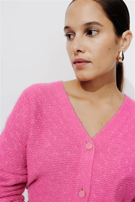 Cable-knit cardigan - Pink