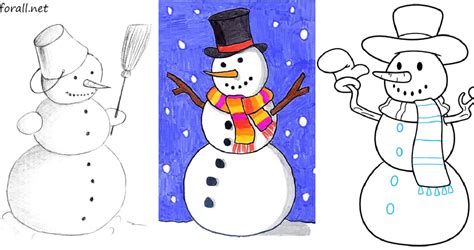 25 Easy Snowman Drawing Ideas - How to Draw a Snowman