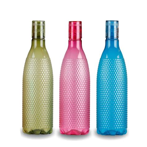 oliveware Plastic Water Bottle, 1000ml, Set of 3, Multicolour : Amazon ...