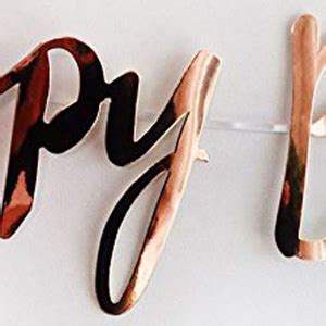 Rozi Decoration Happy Birthday Cursive Banner Rose Gold- Pack of 1 ...