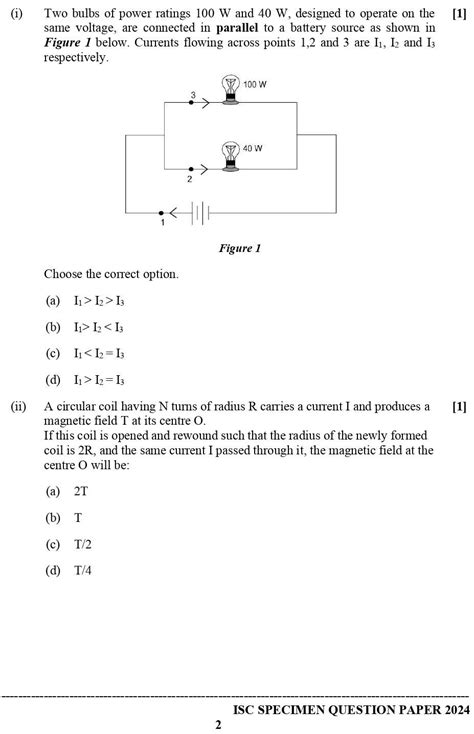 ISC Physics Specimen Paper 2024: CISCE Class 12 Physics Sample Paper ...