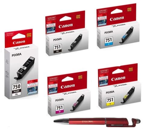 Canon 750XL & 751 Colour B/C/Y/M Ink Cartridge with ITGLOBAL 3in1 Multi ...