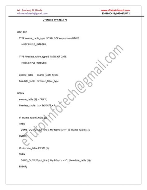 Image result for PL/SQL Code Examples