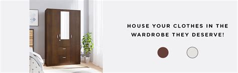 Nilkamal Mozart Engineered Wood 3 Door Mirror Wardrobe 2 Hanging Rod, 5 ...