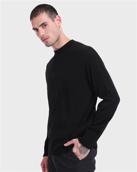 Buy Men's Jet Black Oversized Sweater Online at Bewakoof