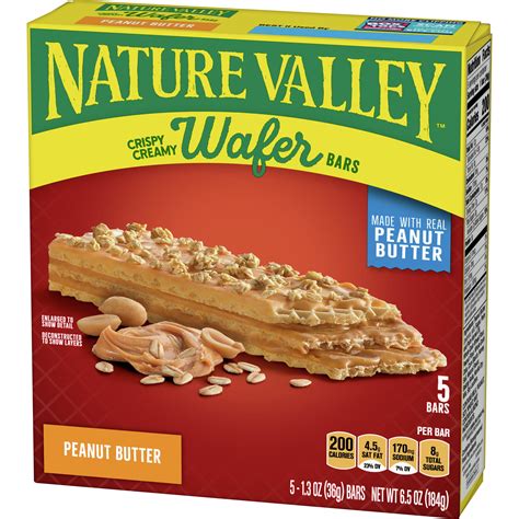 Buy Nature Valley Wafer Bars, Peanut Butter, Snack Bars, 1.3 oz, 5 ct ...
