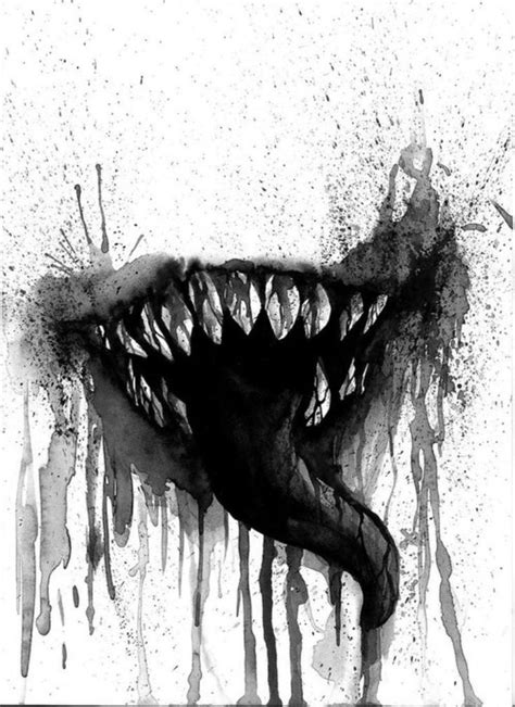 scary lips drawing