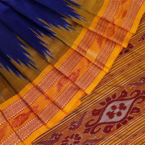 Blue Ikkat Khandua Silk Saree | A970804522 – Priyadarshini Handloom