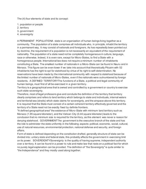 the four elements of state in the Philippines | DOCX