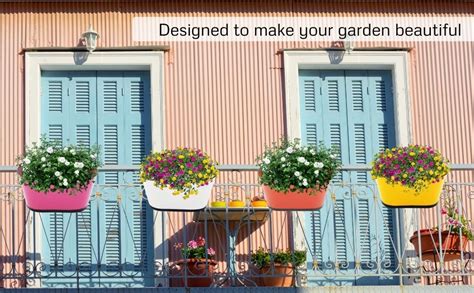 ecofynd 10 inches Raven Railing Planters for Balcony, Hanging Pots for ...