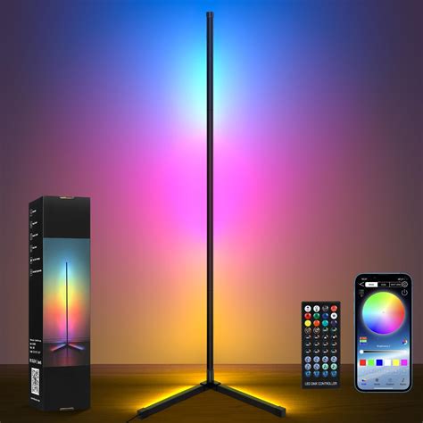 Corner Floor Lamp,60” Smart RGB LED Corner Lamp with App and Remote ...