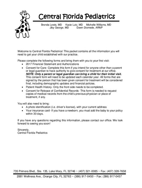 Fillable Online Medical Records Release Form - Central Florida ...