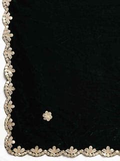 Beautiful Embroidered Velvet Saree with Ethnic Motifs