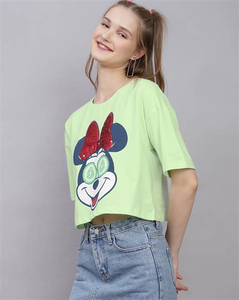 Mickey & Friends Printed Boxy Fit Tshirt For Women – Free Authority
