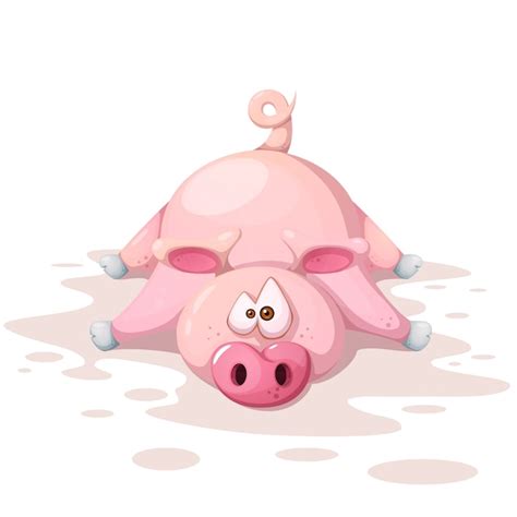 Crazy pig characters | Premium Vector