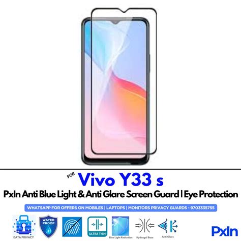 Anti Blue Light and Anti Glare Screen Guard for VIVO Y33s Mobile | Pxin