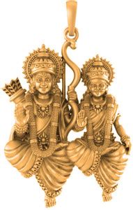 Akshat Sapphire 22 Ct Silver (92.5% Purity) God Ram And Maa Sita (Big ...