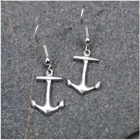 Cornish Pewter Anchor Earrings Gift Boxed | Down The Cove