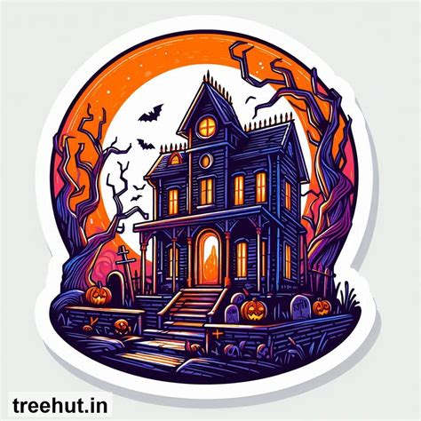 Free Haunted House Stickers Cutout Printables for Halloween Decorations ...