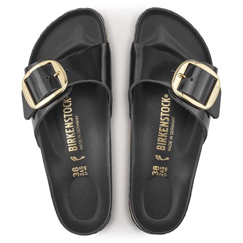 Buy Black Madrid Big Buckle Natural Leather Patent Online in India ...