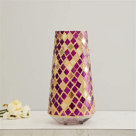 Buy Galaxy Baroque Motif Mosaic Vase from Home Centre at just INR 1399.0