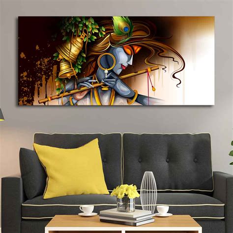 Eurotex Lord Krishna, Premium Canvas Printed, Wall Painting For Drawin