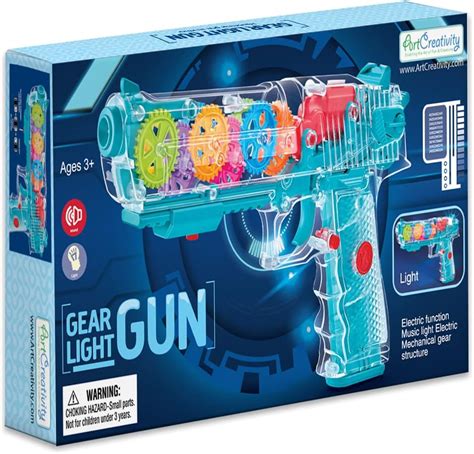 Buy ArtCreativity Light Up Gear Toy Gun for Kids, Toy Guns For Boys ...