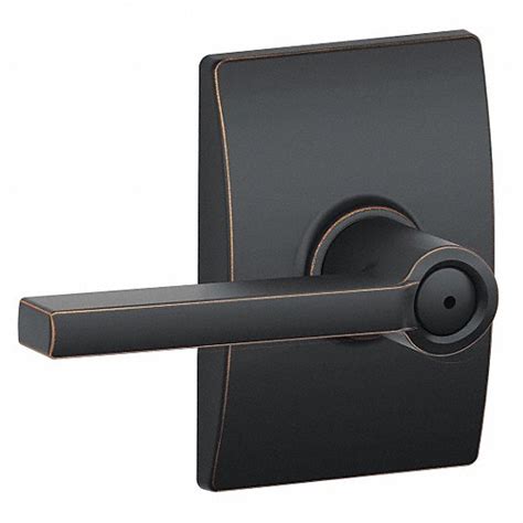 SCHLAGE, Privacy Lever Locksets, Bronze, Door Lockset - 49ZP71|F40 LAT ...