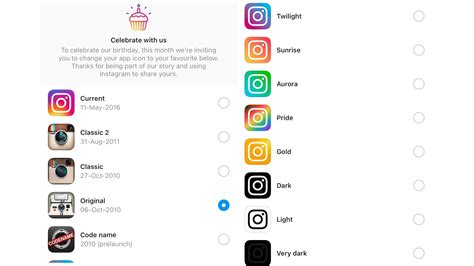 Instagram Easter Egg lets you choose different logos for its 10-year ...