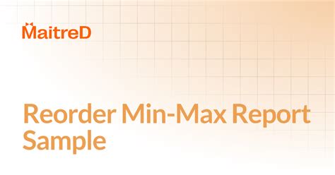 Image result for Min Max Reorder Chart