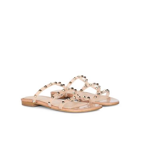 Buy Saint G Women Metal Studded Vegan Leather Pink Flats Online