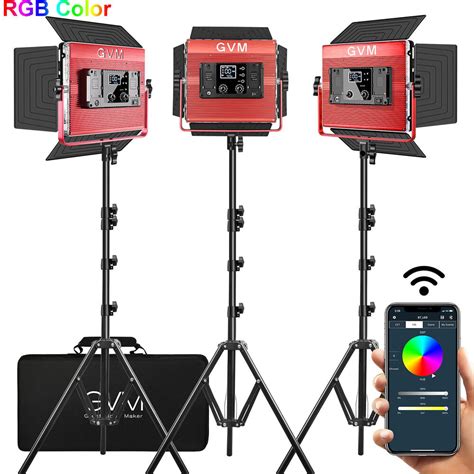 Buy in India GVM RGB LED Studio Video Bi-Color Soft 1200D 3-Light Panel ...