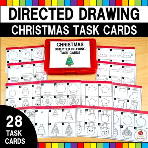 Christmas Directed Drawing Task Cards - United Teaching