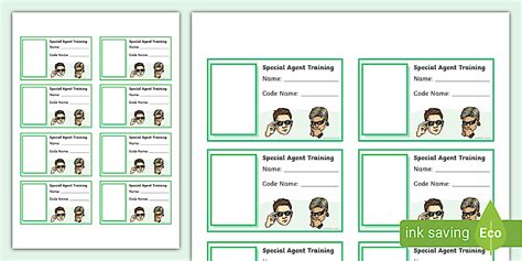 Special Agent Training Stamp Cards,special agent training